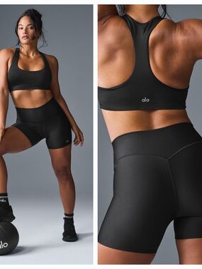ALO YOGA Airlift Energy Shorts Black Medium NWT